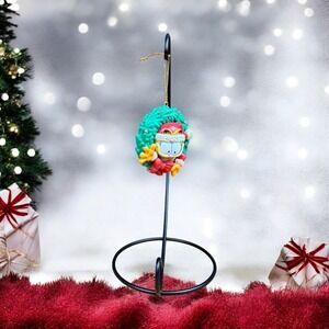 Garfield 1996 PAWS Christmas Tree Ornament - Christmas Wreath w/Sparkling Trim